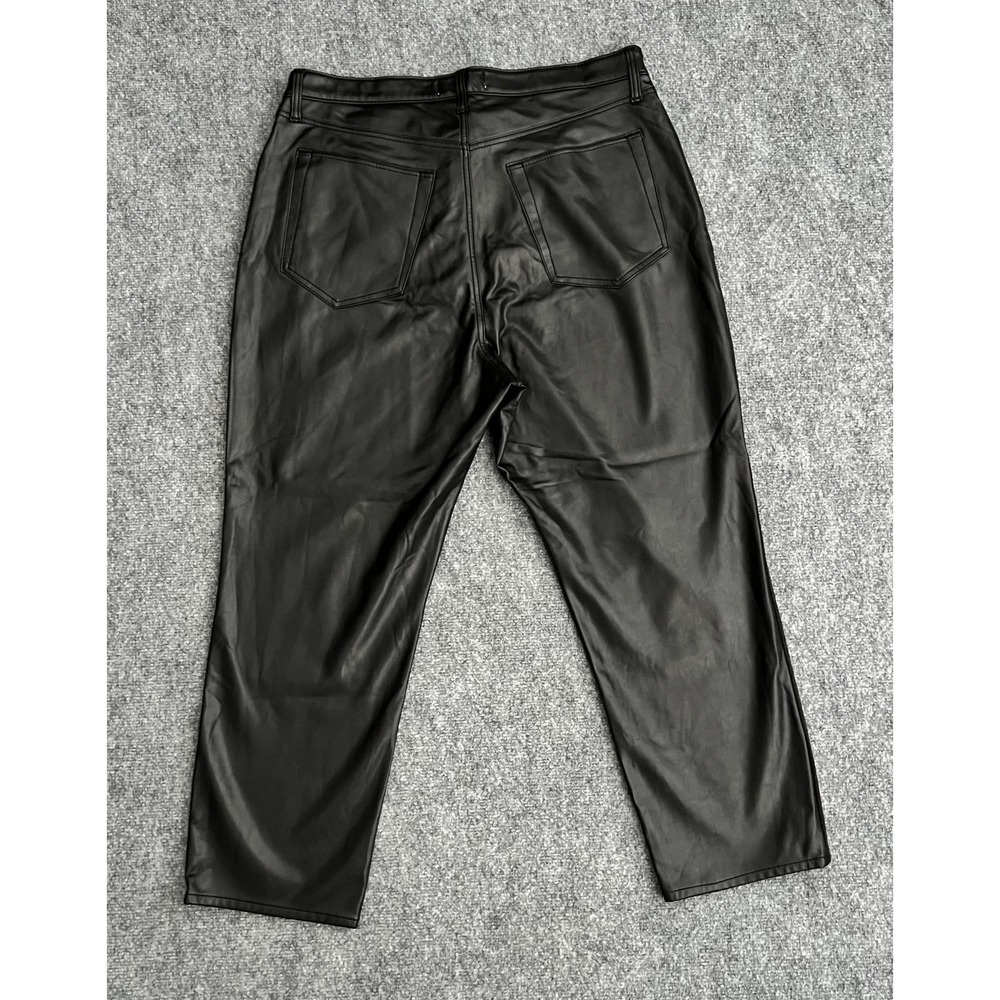 Abercrombie & Fitch‎ Ultra High Rise Ankle Straight Jeans Faux Leather 34/18R - Picture 12 of 12